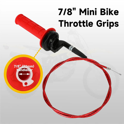 7/8 inch mini bike throttle grips and cable kit for Predator 212 CT200U EX Baja Warrior Coleman BT200X and more 50cc to 212cc engines
