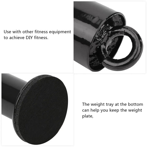 Close-up of loading pin on Beefed Up Stainless Steel Barbell Support Frame With Loading Pin For Strength Training Heavy Duty Home Gym Stand