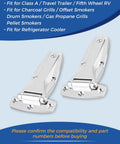 Rock Solid Heavy Duty Chrome Hinge 2 Pack Zinc Alloy RV Door Hardware for Class A Trailers and Fifth Wheels, ideal for grills and coolers.