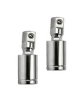 Three Eighths Inch Universal Joint Swivel Socket Adapter For Impact Socket Extensions Built Tough With 360 Degree Rotating End Chrome Vanadium Steel Rust Resistant Pro Grade 2 Pack, pair