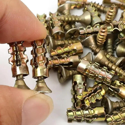 Heavy-Duty 6x14mm Wall Expansion Plug And Self-Tapping Screw Anchoring Kit For Solid Stone Drywall And Concrete, Galvanized Iron