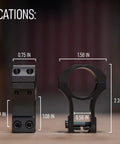 11mm Dovetail Scope Rings For Air Rifles And Pistols 1 Inch Diameter 1.50 Inch Center Height dimensions shown