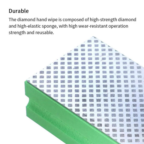 Close-up of 4 Piece Diamond Hand Polishing Pads Set With 60 Grit 100 Grit 200 Grit And 400 Grit showing high-strength diamond surface.