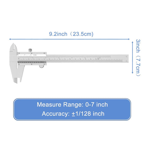 6 Inch Vernier Caliper Handy Non Digital Tool 0 to 6 Inch 0 to 150mm With 0.05mm Accuracy Carbon Steel in side view