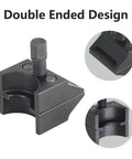 Close-up of Universal Suspension Strut Spreader Tool with Double Ended Hub Clamp for No Sweat Knuckle Separation and Strut Removal.