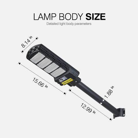 Heavy Duty 300W Solar Street Light Outdoor Waterproof 30000LM Dusk To Dawn With Motion Sensor And Remote Control For Courtyards, Gardens, Streets And Garage Wall Or Pole Mount