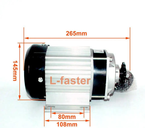 Rev Up Your Street Game With This Rock Solid 48V 750W Brushless Motor Kit, showcasing dimensions for fitting.
