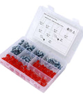 Heavy Beefy 160 Pieces Grease Fitting Kit With Zerk Nipples Incl 45 90 180 Deg Elbows Plus Straight Nuts In Storage Box Made For Cars Motorcycles Trucks And Farm Tractors For Keeping Your Rig Rocking Strong. Plastic box with M10 zinc grease fittings and red caps