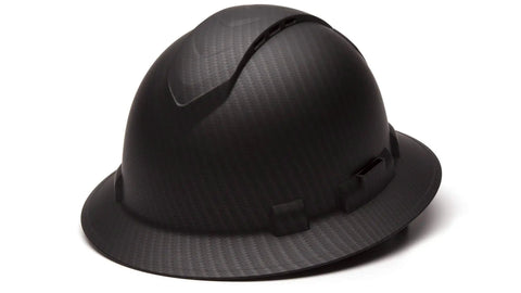 Ridgeline Full Brim Hard Hat With 4 Point Ratchet Suspension, Ventilated ABS Construction In Matte Black Graphite, Lightweight Protective Headgear With Jobsite Ready Adjustable Fit And Replaceable Brow Pad, Suspensions And Headbands