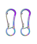2 Pack Stainless Steel Carabiner Clip Keychain With Spring Snap Hook Rainbow Titanium Finish Lightweight And Durable For Dog Leash And Key Ring Easy Clip Access Everyday Carry Must Have