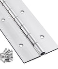 Built Like A Tank Stainless Steel Piano Hinge 48 Inches By 2 Inches Wide Continuous Gate Hardware with pre aligned screw holes.