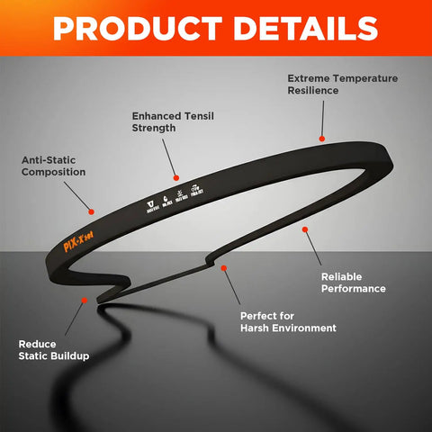 Heavy Duty Wrapped V Belt 103 Inch OC A4L Half Inch Wide Workhorse Rubber Drive Belt for industrial equipment details shown