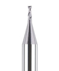 SpeTool carbide end mill, 1/32 in cutting diameter, flat-nose, double-flute router bit with shiny silver shank