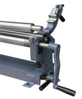 Side view of Heavy Duty Slip Roll Machine 36 Inch Wide For Sheet Metal Curving Up To 0.06 Inch Thick Ideal For Workshops HVAC And Fabrication Shops Manual Rollers For Quick Smooth Bends.