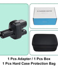 CCS2 To Type 2 To NACS Adapter 250KW EV Charger Plug For Tesla Models in black, includes hard case and box.