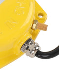 Thin Film Level Meter In Stainless Steel For Industrial Powder And Granule Vibration Detection Built Tough For Cement Silos And Storage Facilities Erosion Resistant Blockage Switch For Harsh Environments close-up of yellow housing and cable gland