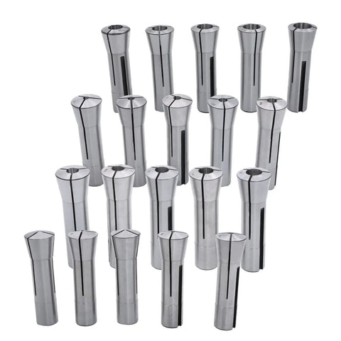 R8 Collet Set 20 Piece Metric Range 1mm To 20mm Collets for Milling Lathe Heavy Duty Steel Construction Heat Treated