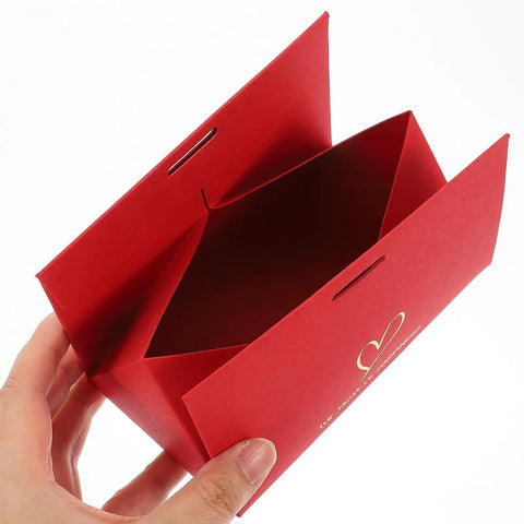 Red Valentine Day Candy Boxes With Handles Pack Of 20 Portable Paper Wrapping Boxes For Showers And Birthday Parties Perfect Party Favors