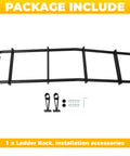Universal Van Ladder 51 Inch Beefy Heavy Duty Aluminum Hook Over Ladder Rack For Ford E Series Chevy GMC Full Size Vans 1997 2024 Supports 300 Lb Capacity Rust Resistant And Easy Install with mounting accessories
