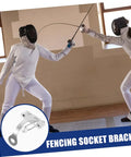 Fencers practicing with focus on Two Pack Epee Socket Replacement Tool Durable Stainless Steel Stand for Fencing Training