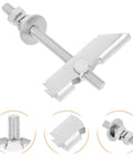Heavy Duty Metal Toggle Bolt Kit 12 Pcs With M8x72mm And 100mm Drywall Anchors, close-up of silver toggle and anchors