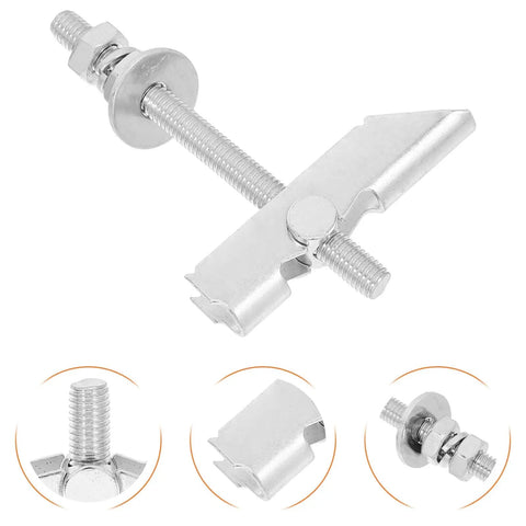 Heavy Duty Metal Toggle Bolt Kit 12 Pcs With M8x72mm And 100mm Drywall Anchors, close-up of silver toggle and anchors