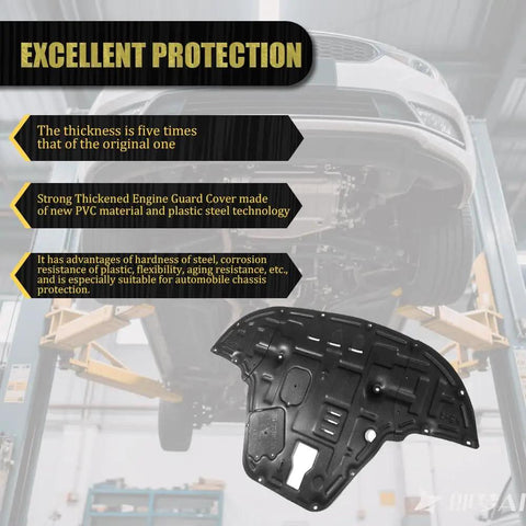Heavy Duty Engine Splash Shield For Kia K5 2021 To 2025 Underbody Skid Plate Guard showing thick PVC steel construction.