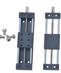 Manual XY Axis Linear Stage Sliding Table with Micrometer Fine Tune Aluminum Guide Plate, 20mm and 80mm travel options, screws included.