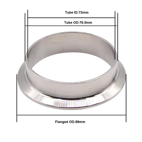 Sanitary stainless steel 304 long weld-clamp ferrule for tri-clamp, fits 3 in tube OD