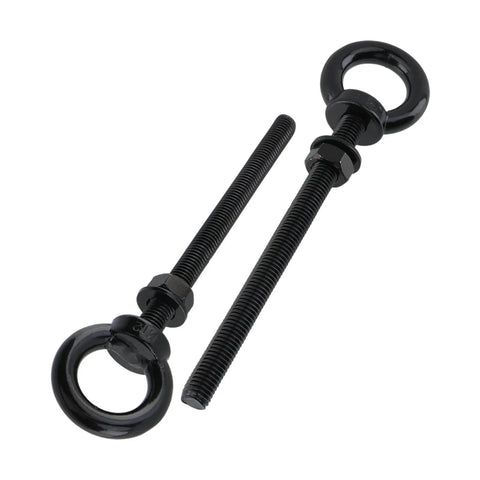 Beefy 4 Pack M12 Stainless Steel Eye Bolts 150mm Long With Washers And Hex Nuts Black Heavy Duty Shoulder Lifting Ring Eyebolts