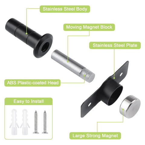Magnetic Door Catch Set 2 Pack For Closets Cabinets Floor Mounted Silent Ball Catch Hidden Roller Latch Replacement parts