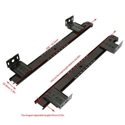 Hella Sturdy 2 Pack Premium Keyboard Slides For Desk 14 Inch Thickened Steel Drawer Glides smooth black slide rails with measurements