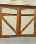 Screw Mounted Faux Garage Door Hardware Set With 4 Hinges And 2 Handles In Durable ABS Plastic For Exterior Doors, Carriage Door Style