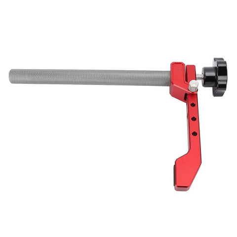 Heavy Duty 20mm Bench Dog Clamp With Aluminum Alloy Body Three Adjustable Settings For Secure Tight Grip And Smooth Release Effortless Lever System For Woodworking, side view of aluminum and steel components