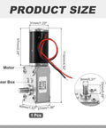 24V high torque worm gear motor size specifications