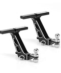 CNC Aluminum Drop Hitch Receiver for 1to24 RC Crawler SCX24, pack of 2, ultra lightweight, black aluminum, side view