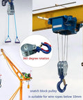 1 Ton Double Pulley Snatch Block With Hook Heavy Duty Wire Rope Lifting Pulley For Traction Trucks And Trolleys Safe Anti Disengagement Design Galvanized Steel Construction Bearings Built In used on crane and hoist