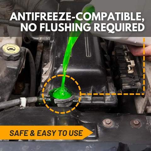 Head Gasket Sealant For Blown Head Gasket And Intake Leaks Quick Easy No Brainer Fix That Stops Coolant And Oil Leaks Fast Safe Engine Repair Trusted For Over 75 Years Keeps Your Ride Running Without Major Head Work, antifreeze-compatible engine repair liquid poured into coolant reservoir