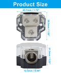 Two Way Power Distribution Block 1 Pack For Electrical Wiring Built From Electroplated Zinc Alloy Heavy Duty Corrosion Resistant And Durable Auto Marine RV Audio Power Splitter, 43.7mm size