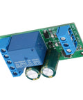 Water Level Controller Module For Fish Aquarium, DC 12-15V And AC 9-12V powered, green PCB with blue relay and capacitors