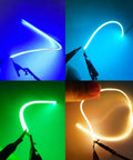 4-Pack Red Flexible LED Filament Strands, 300mm Length, Same-End Terminals For Easy DIY Wiring glowing in multiple colors