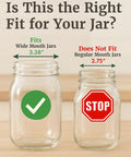 Wide mouth jar with check mark and regular jar with stop sign for Sprouting Lids For Wide Mouth Mason Jars Set Of 2 Mesh Screen Strainer Lids For Organic Alfalfa And Mung Bean Sprouts Stainless Steel 316 Sage Green Accessory.