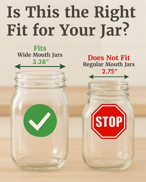 Wide mouth jar with check mark and regular jar with stop sign for Sprouting Lids For Wide Mouth Mason Jars Set Of 2 Mesh Screen Strainer Lids For Organic Alfalfa And Mung Bean Sprouts Stainless Steel 316 Sage Green Accessory.
