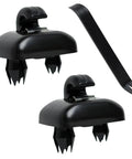 Audi Sun Visor Clip Replacement For Q5 And More, set of 2 black ABS interior clips with installation tool, front view