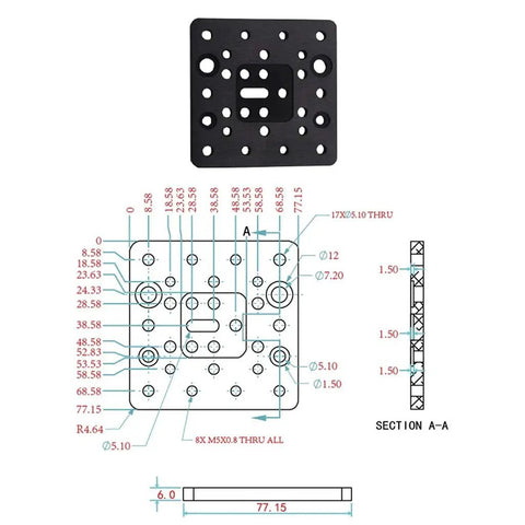 Premium 3D Printer Parts Z Axis Lead Screw T8 Bundle Kit For C-Beam Sliding Table DIY Projects Linear Actuator 150mm 200mm 250mm Length Durable Metal Screw With Lead 4mm For Smooth Precision Motion, black metal mounting plate with hole pattern