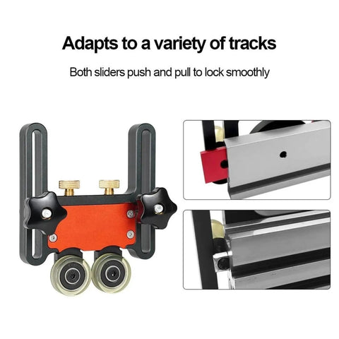 Premium Bearing Roller Featherboards For Table Saw Woodworking Accessories showing adjustable roller tracks with nylon wheels.