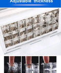 Adjustable thickness display for Portable Countertop Ice Maker Cranks Out 55 Pounds Of Fast Freezing Cubes In 24 Hours.