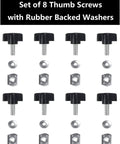 Tool Free Quick Removal Hard Top Bolts For Jeep Wrangler CJ YJ TJ JK Unlimited Sahara Rubicon Pack Of 8 Thumb Screws shown with washers