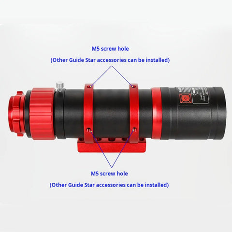 Pro Grade Star Guiding Kit For Astronomy With 50 240 F4 8 Setup, rugged aluminum alloy build with M5 screw holes for accessories.