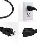 Two Pack 3 Foot Outdoor Extension Cord 16 AWG SJTW Heavy Duty Power Cable 3 Prong NEMA 5-15P To NEMA 5-15R For Indoor And Outdoor Use ETL Listed Weather Resistant And Flexible